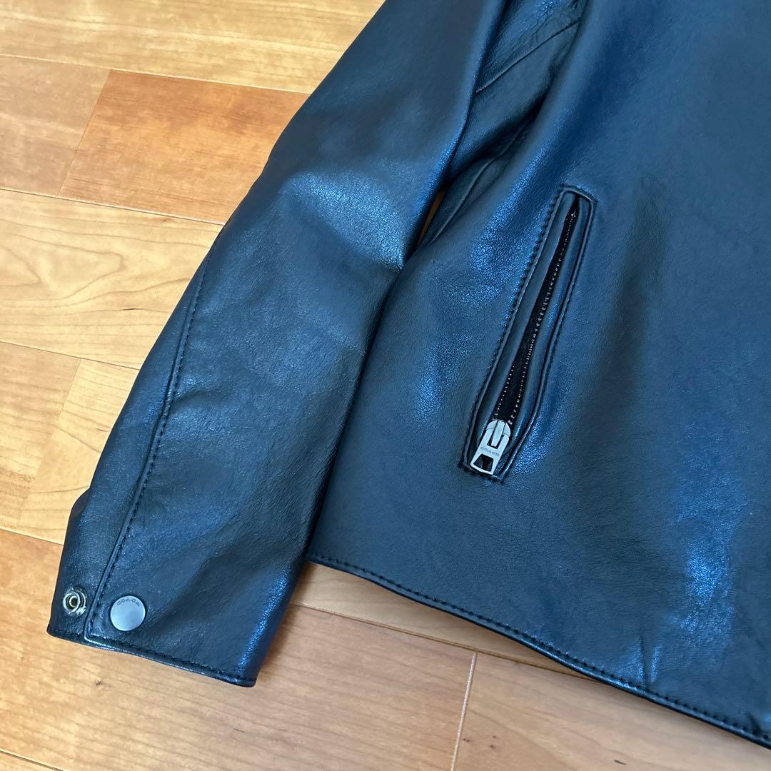 コーチ　COACH シングルライダースジャケット　S