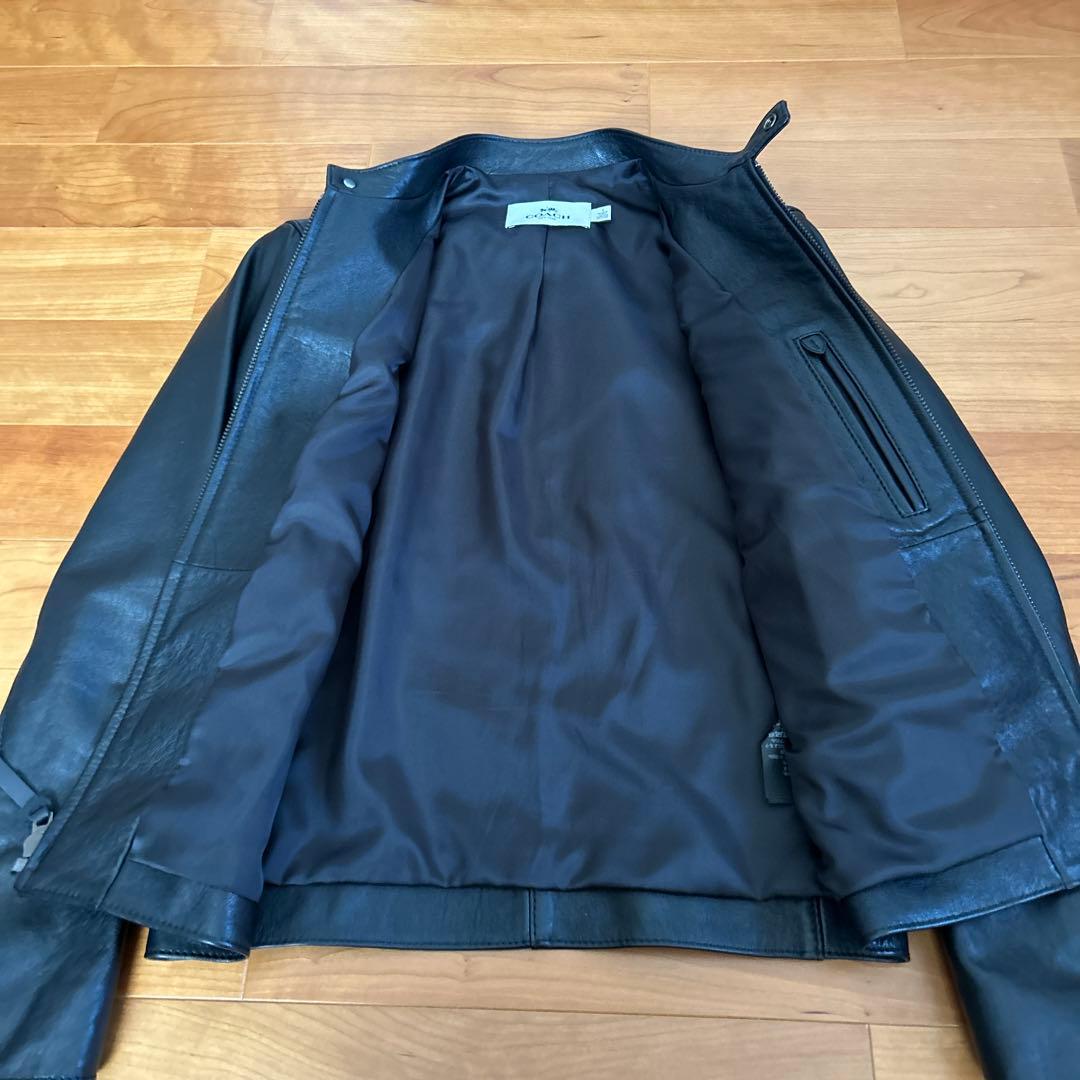コーチ　COACH シングルライダースジャケット　S