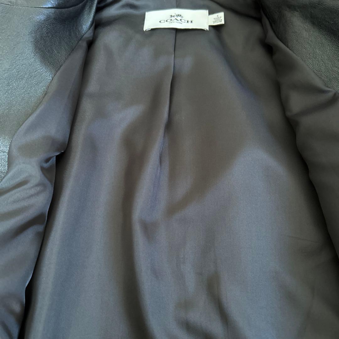 コーチ　COACH シングルライダースジャケット　S