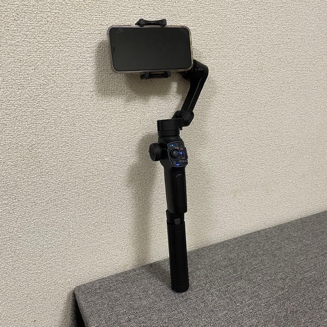 高機能 3軸 スマホ ジンバル 自撮り棒内蔵 自動追尾 ライト付き