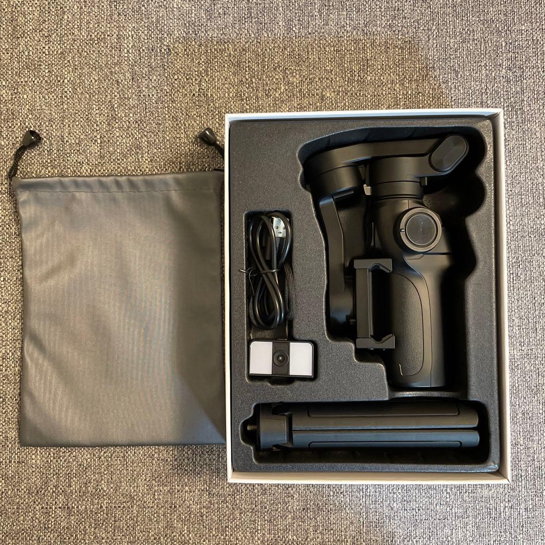 高機能 3軸 スマホ ジンバル 自撮り棒内蔵 自動追尾 ライト付き