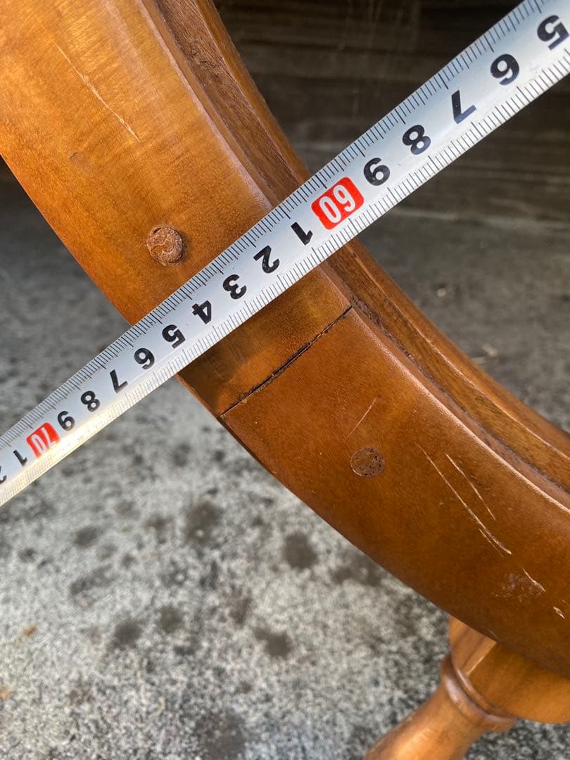 木製 舵輪 デザイン 直径約66cm 全体約90cm