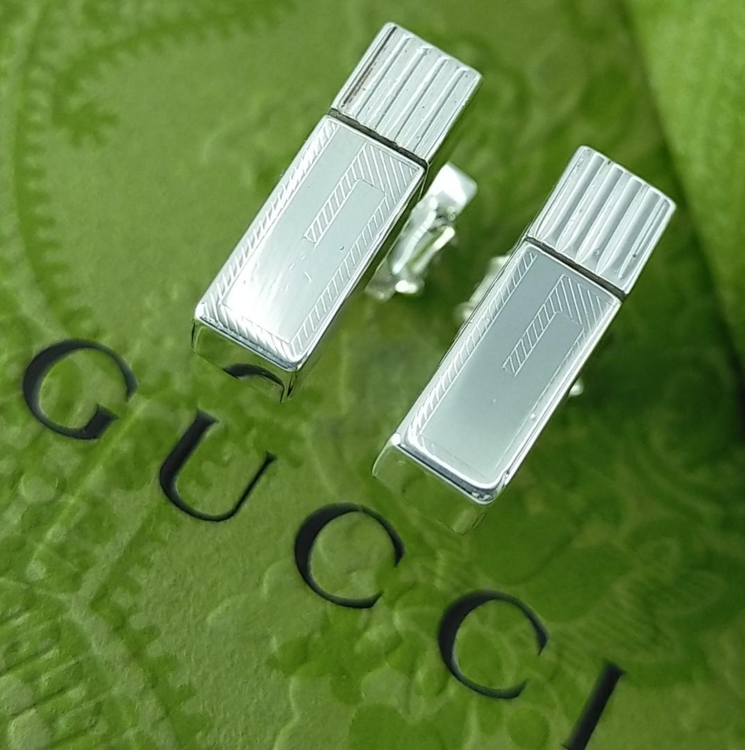 ◇【GUCCI】Gロゴ　ブロック　スクエア　ピアス　1784