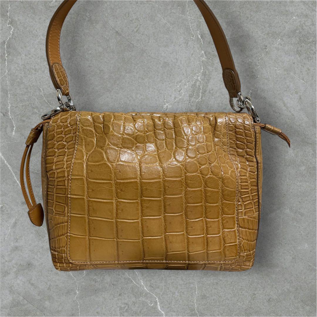 【美品】ボーグラン　JRA認定　クロコダイルレザー　2way ショルダーバッグ