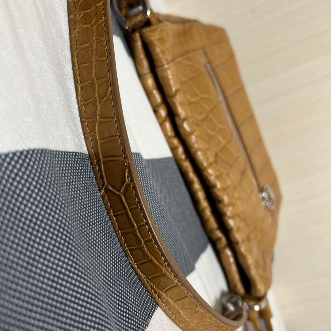 【美品】ボーグラン　JRA認定　クロコダイルレザー　2way ショルダーバッグ