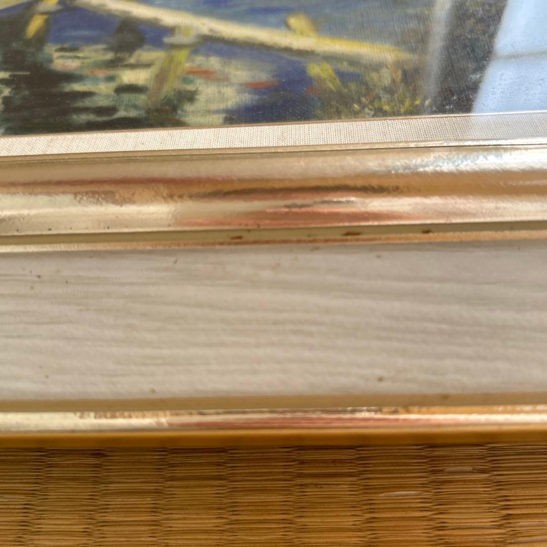 モネ　湖畔　ヨット　模写