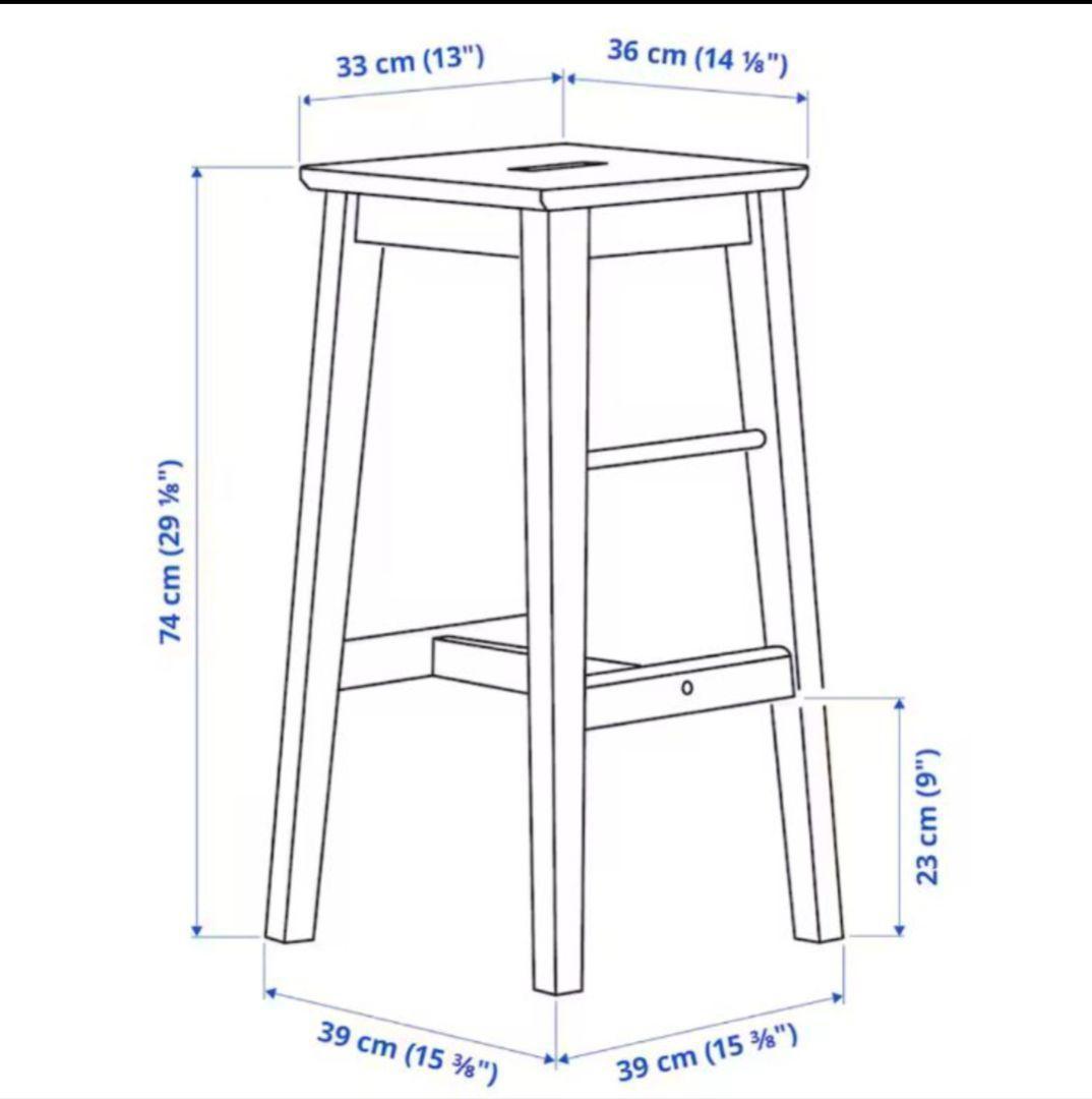 【美品】2脚 IKEA NILSOLLE カウンターチェア バーチ 74 cm