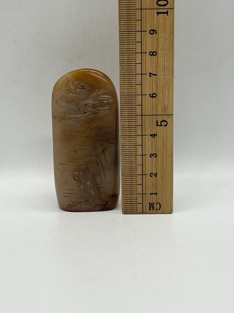 清時代 寿山石印 彭城徐州古山水文印 印文【彭城】 篆刻印鑑 (F-235)