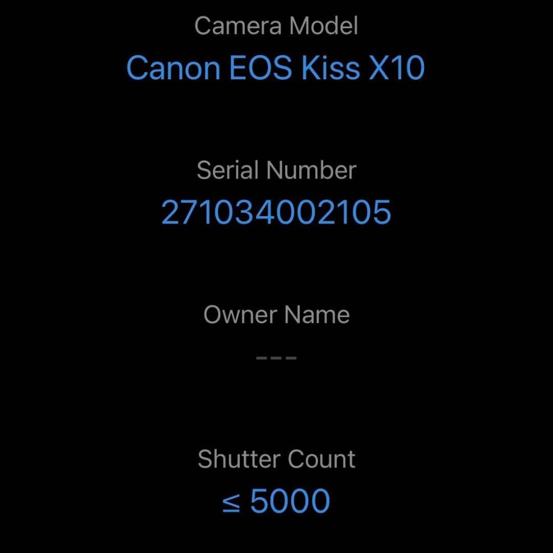 【ショット数5,000以下】Canon EOS Kiss X10 ボディ