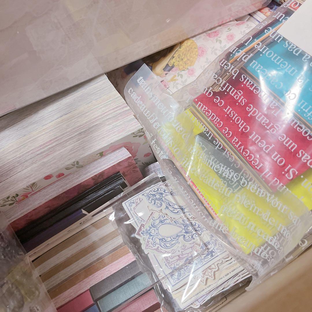 【80サイズ】　コラージュ素材　海外マステ　デザインペーパー　まとめ売り　断捨離