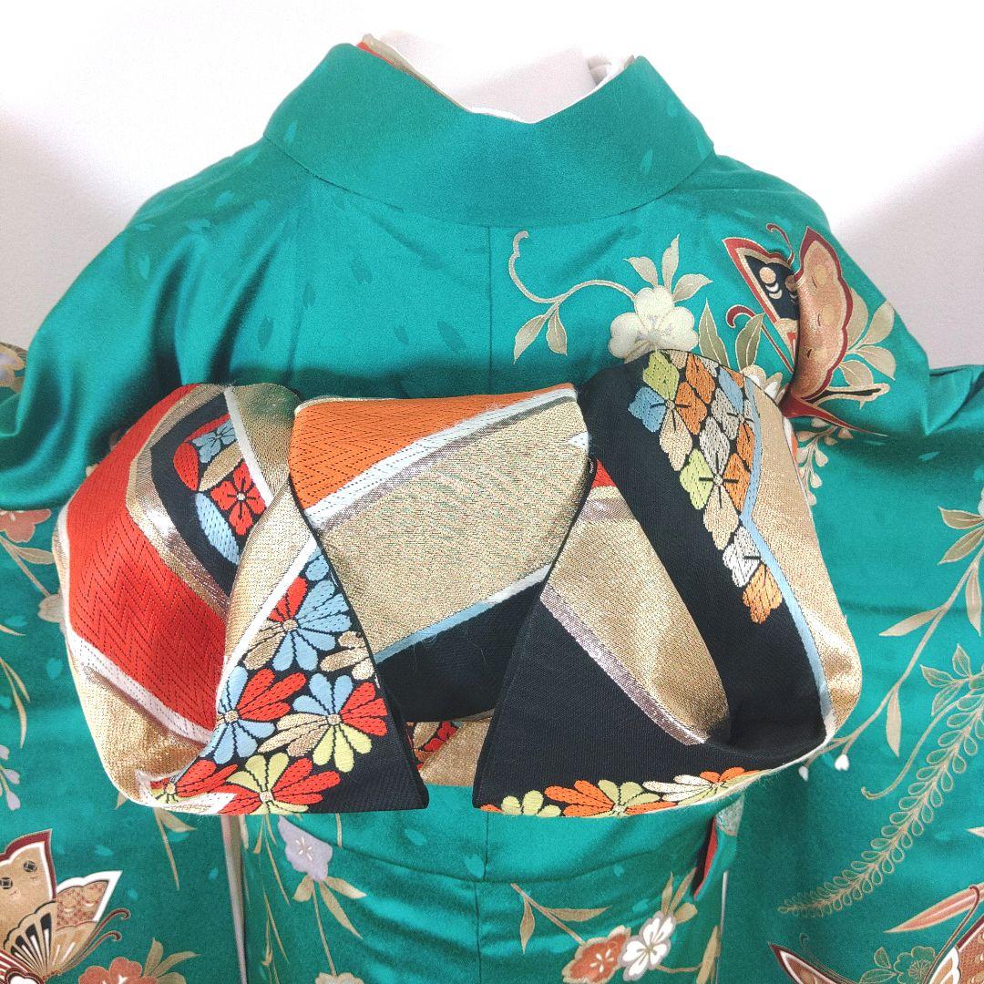 格安！振袖フルセット　10点　成人式　結婚式　前撮り　グリーン　緑　ふくよかさん