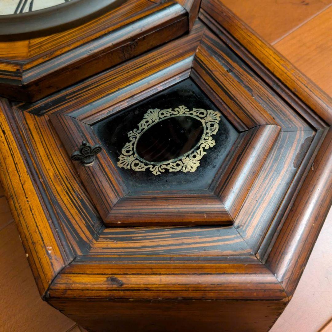 古時計　アンティーク掛時計　ゼンマイ機械　振り子時計　精工舎