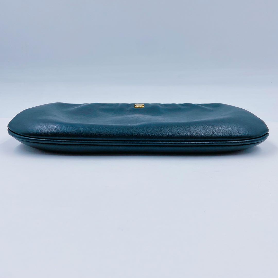 9FM87 CELINE セリーヌ がま口 ショルダーバッグ トリオンフ 黒