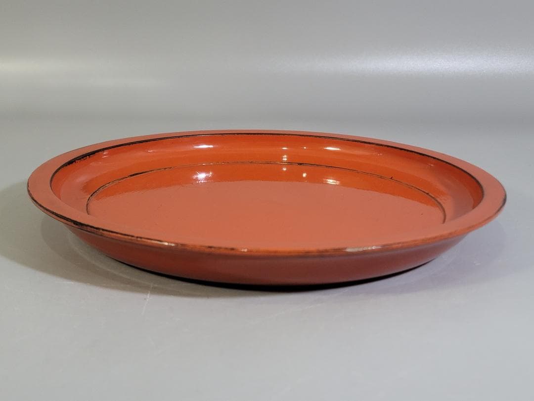 根来塗 丸盆 時代物 古美術 DT242