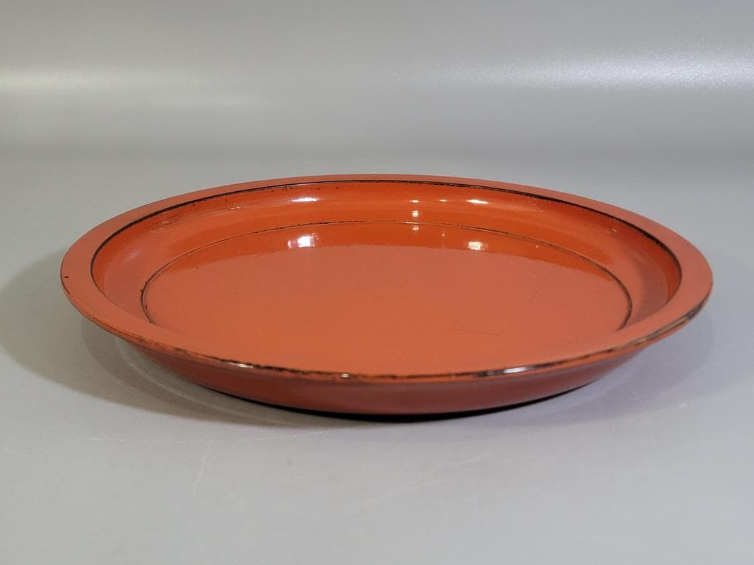 根来塗 丸盆 時代物 古美術 DT242