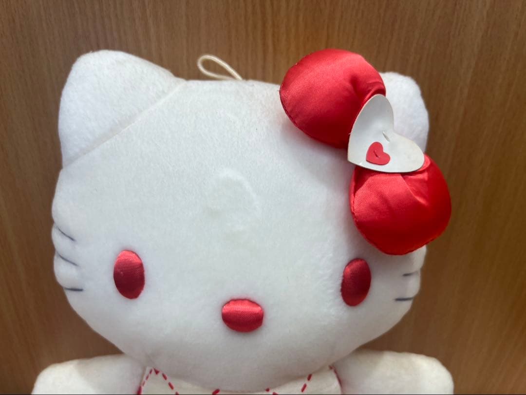 【レトロ・希少】ハローキティ ハートリボンぬいぐるみ 約30cm／サンリオ