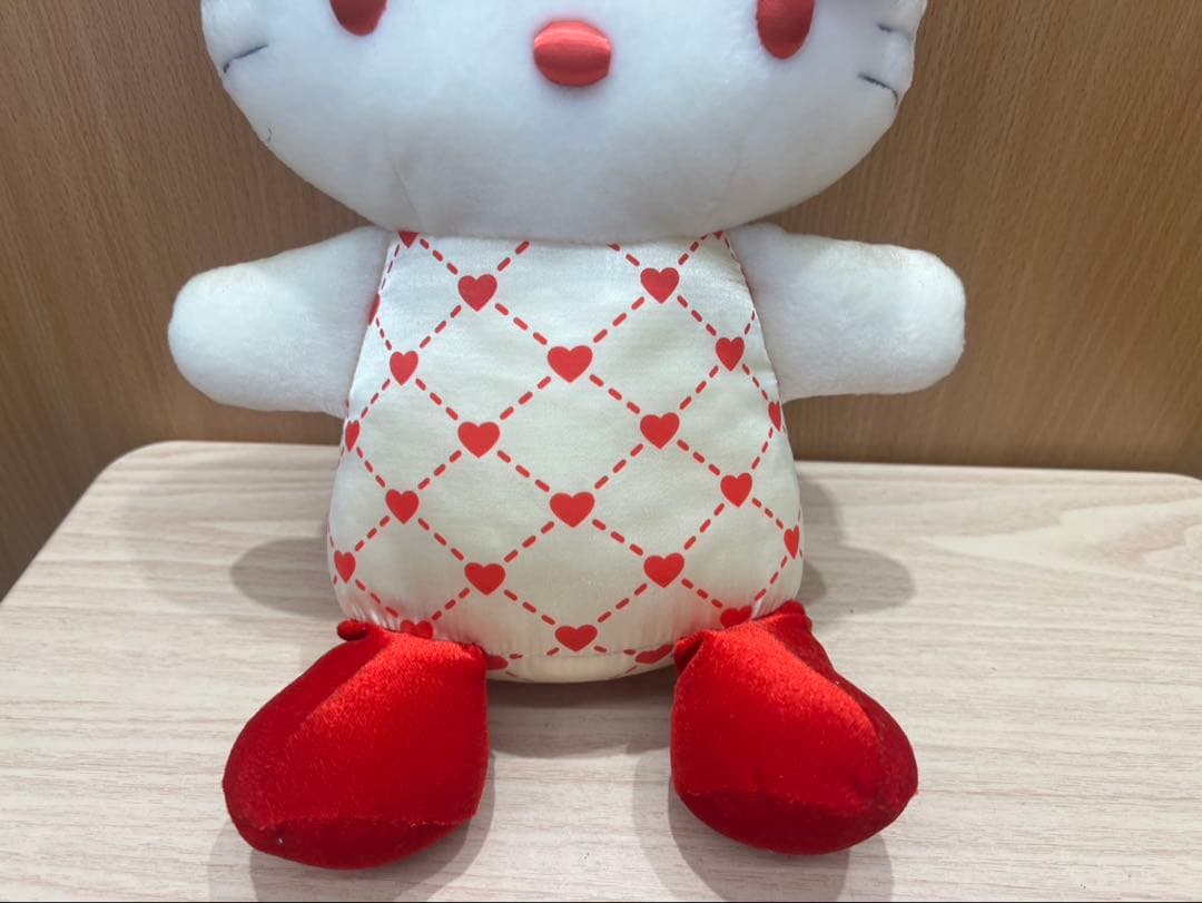 【レトロ・希少】ハローキティ ハートリボンぬいぐるみ 約30cm／サンリオ