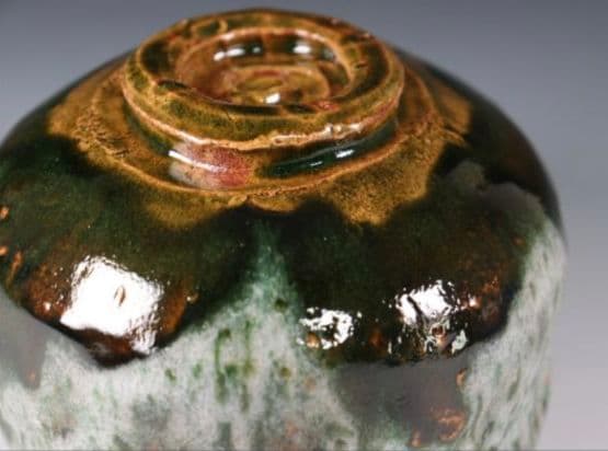 【 名工 大樋焼 】岩村与詞夫　飴釉茶碗　樂吉左衞門　佐々木昭楽