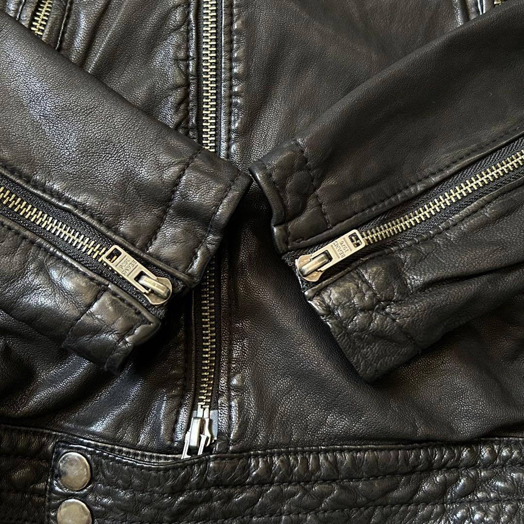 美品 The Beams シングル ライダース レザー ジャケット やぎ革