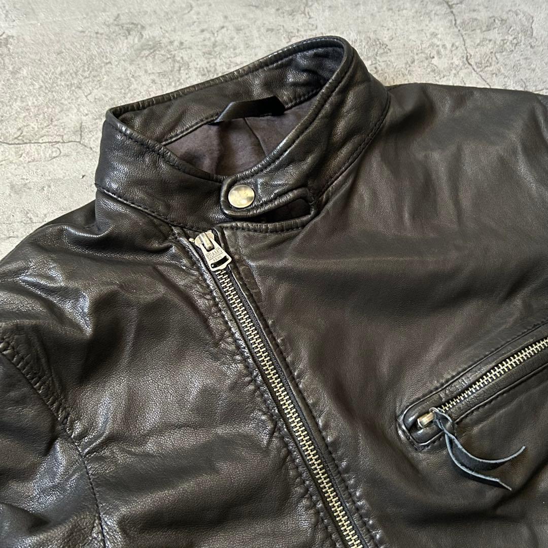 美品 The Beams シングル ライダース レザー ジャケット やぎ革