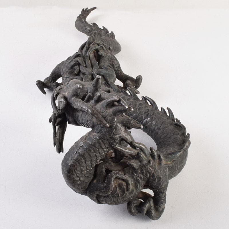オベサス　時代金工　古銅鍍金　龍　置物　重さ約4kg　D　R9340H