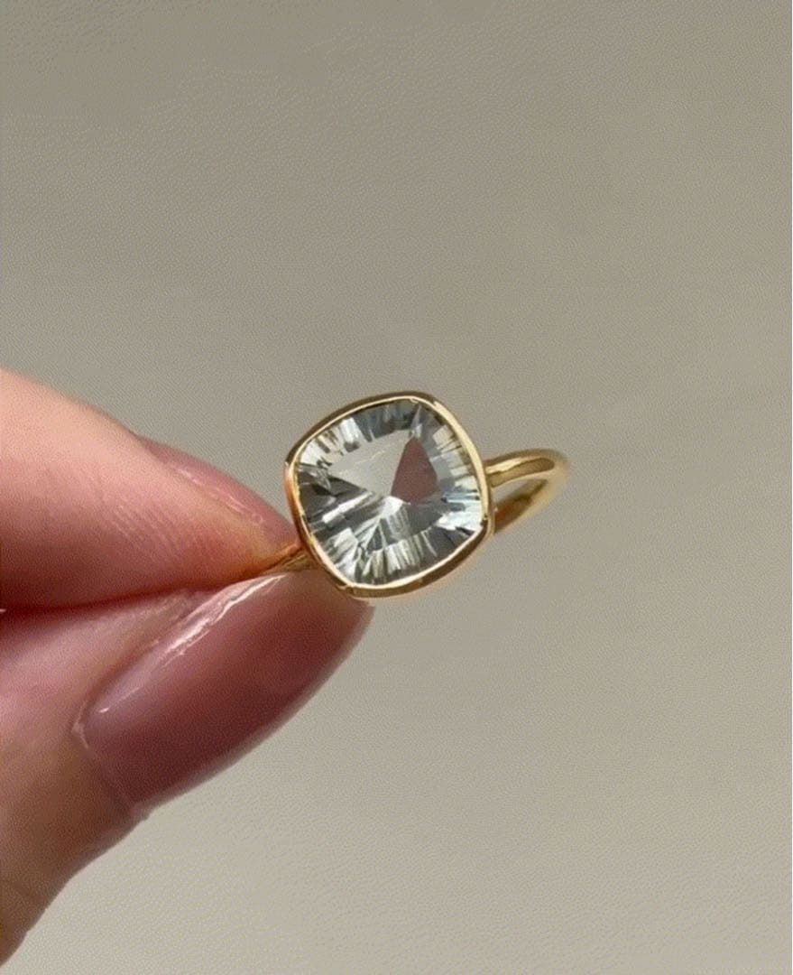 Xmas限定価格★オジュール グリーンアメジスト/GOLD リング