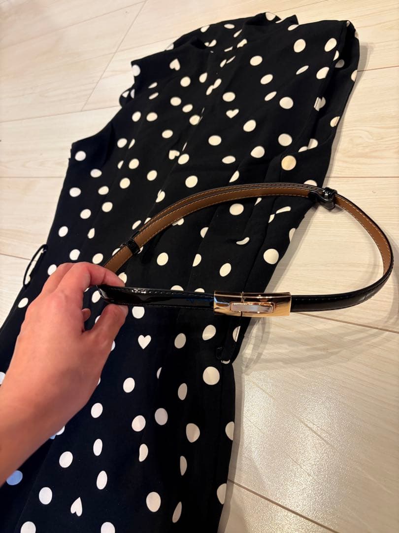 RINASCIMENTO ドット柄ノースリーブワンピース【最終お値下げ】