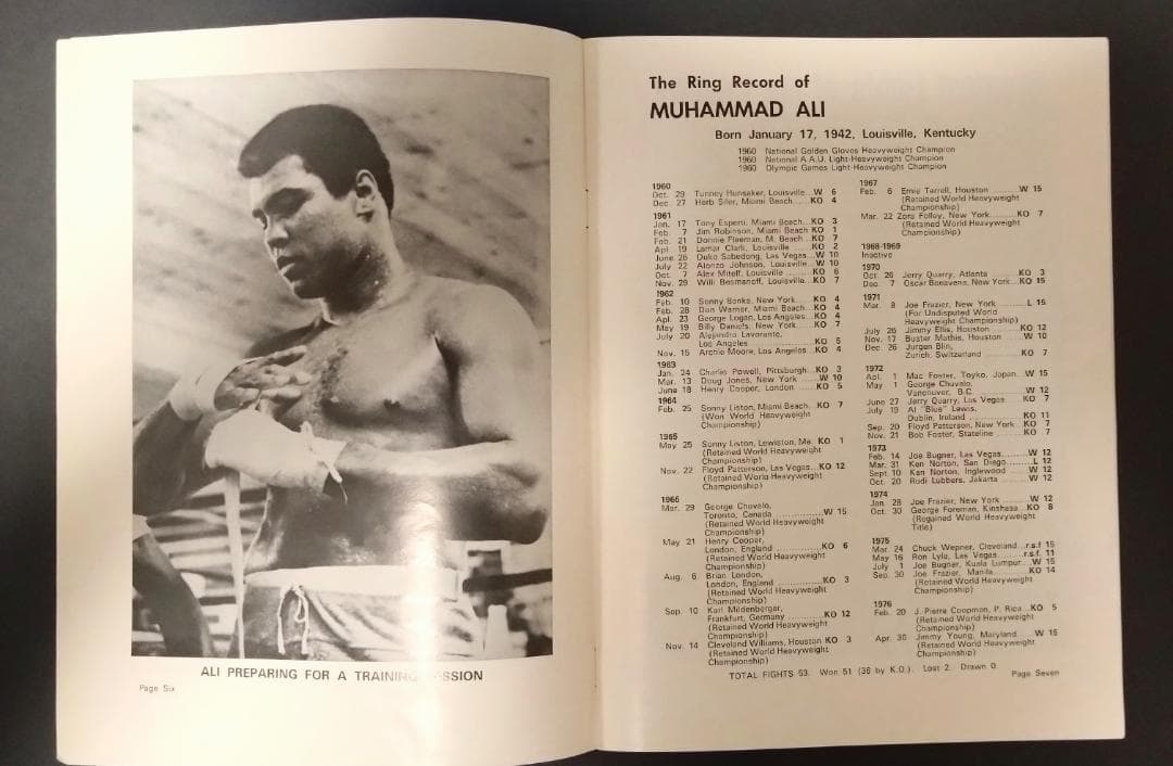 モハメド・アリ vs リチャード・ダン 　プログラム 1976年