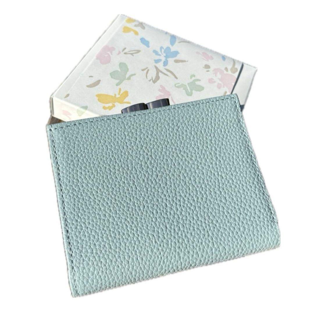 皇居 財布 二つ折り がま口 ブルー