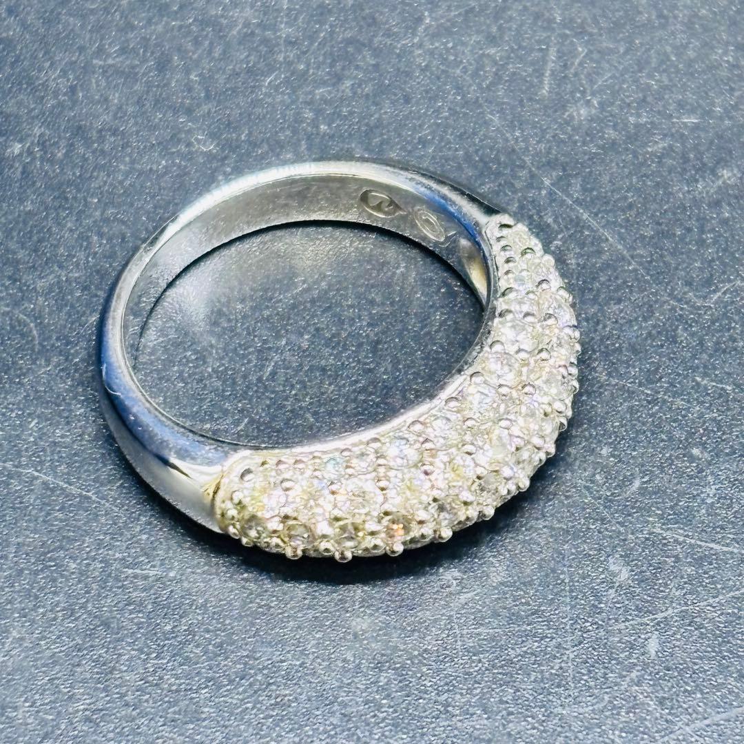 スワロフスキー ハーフパヴェ リング ゴールド シルバー 2点セット 55号