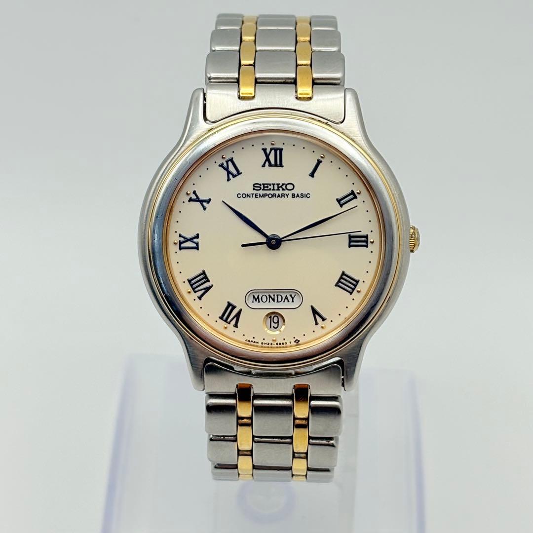 新品電池 SEIKO セイコー コンテンポラリー 腕時計 デイデイト ローマン
