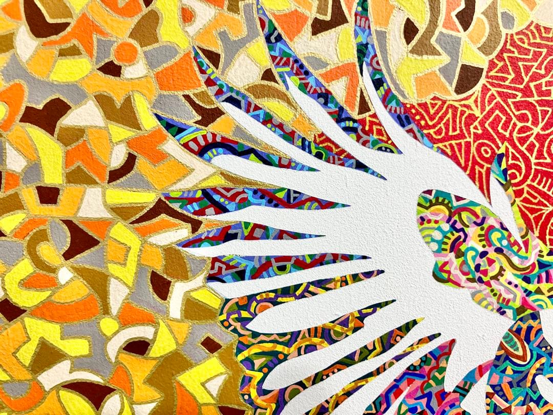 値下げ　原画　カラス　鳥　動物画　絵画　アクリル画　現代アート　細密画　一点物