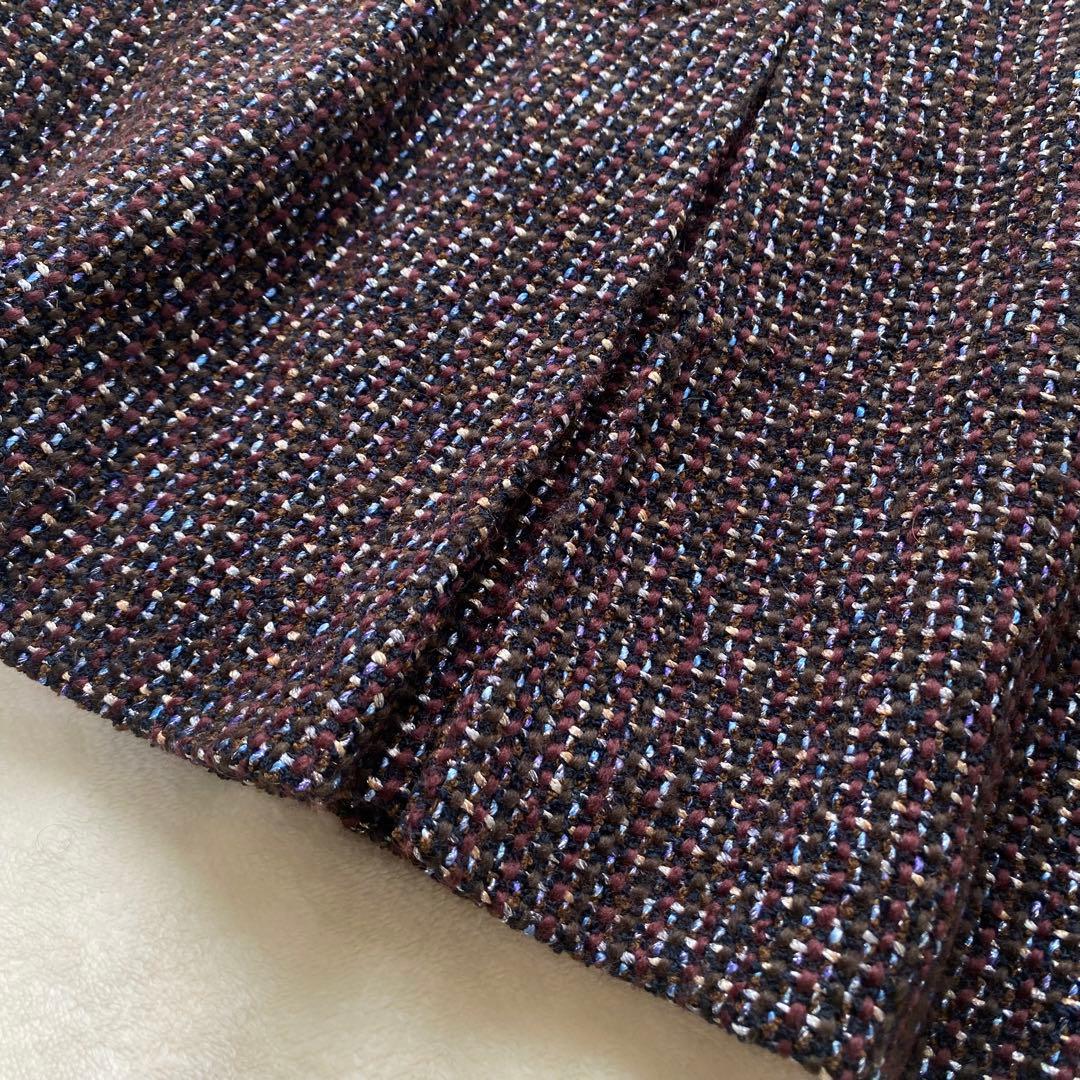 CHANEL ラメツイード スカート ボックスプリーツ ウール