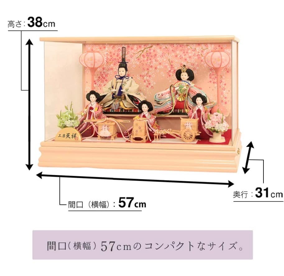 雛人形 ぷり姫 芥子五人飾り オルゴール付 工房天祥 定価¥92,398