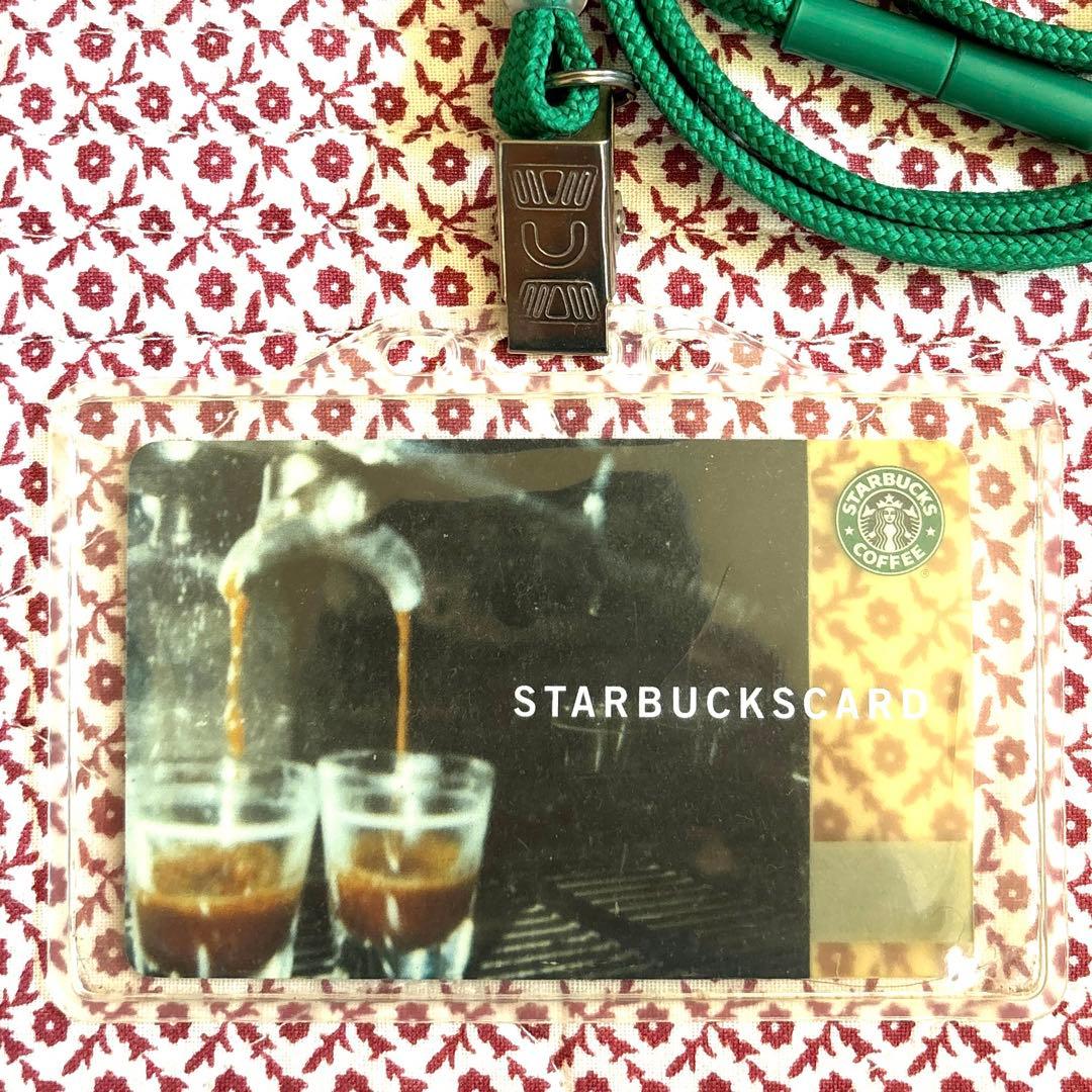 【美品】スタバ 日本初 初代 スターバックスカード　当時物 ネックストラップ付き