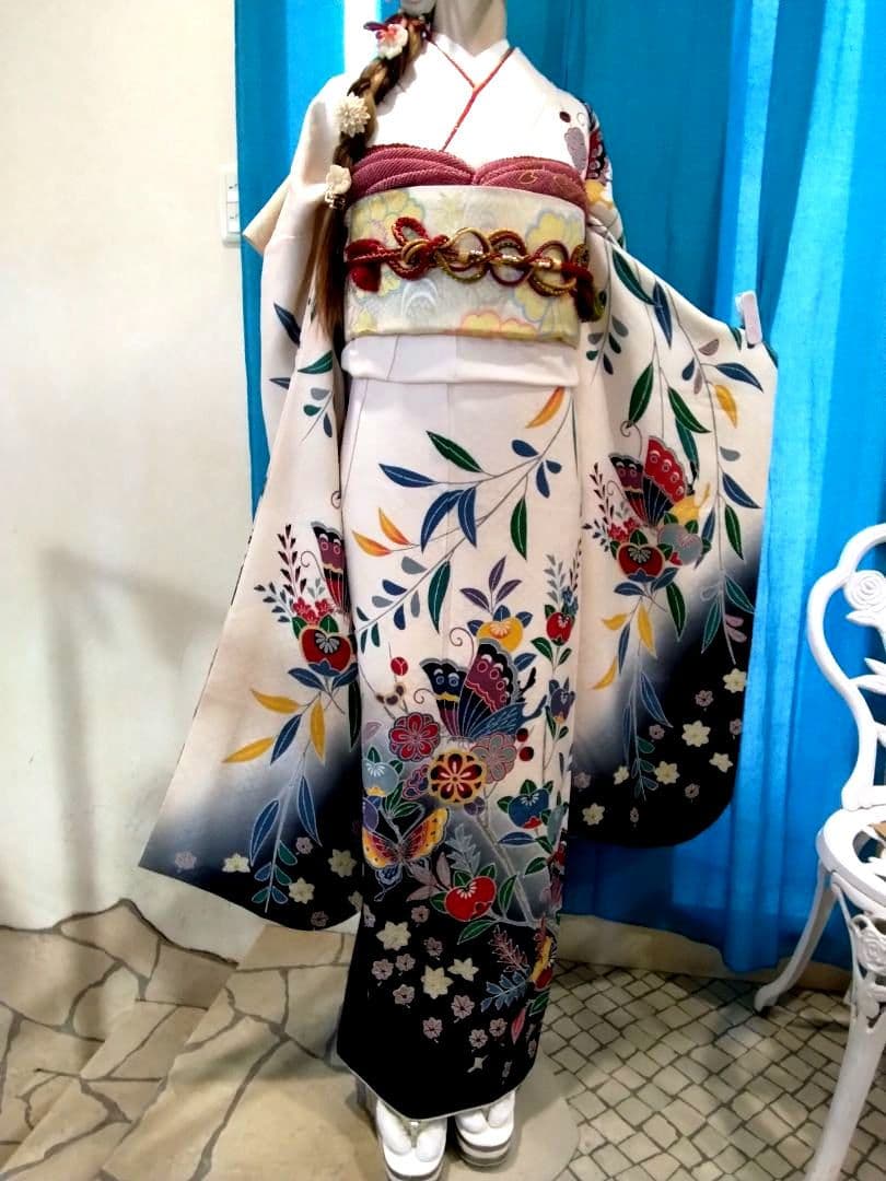 振袖フルセット、正絹振袖成人式、重ね衿、帯揚げ帯締め、西陣袋帯、襦袢