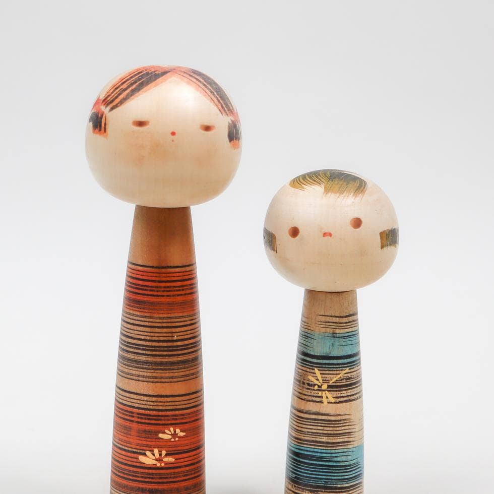 創作こけし 山中三平 姉弟 郷土玩具