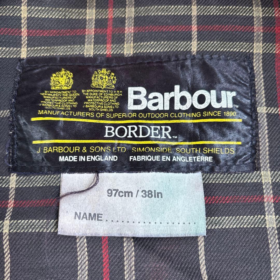 侘*ド様 Barbour ボーダー 2ワラント 80s グリーン
