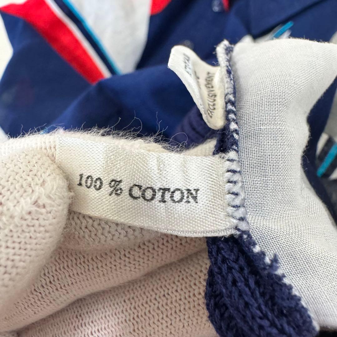 HERMES エルメス　ニット　コットン　ポロシャツ　ネイビー　サイズ38