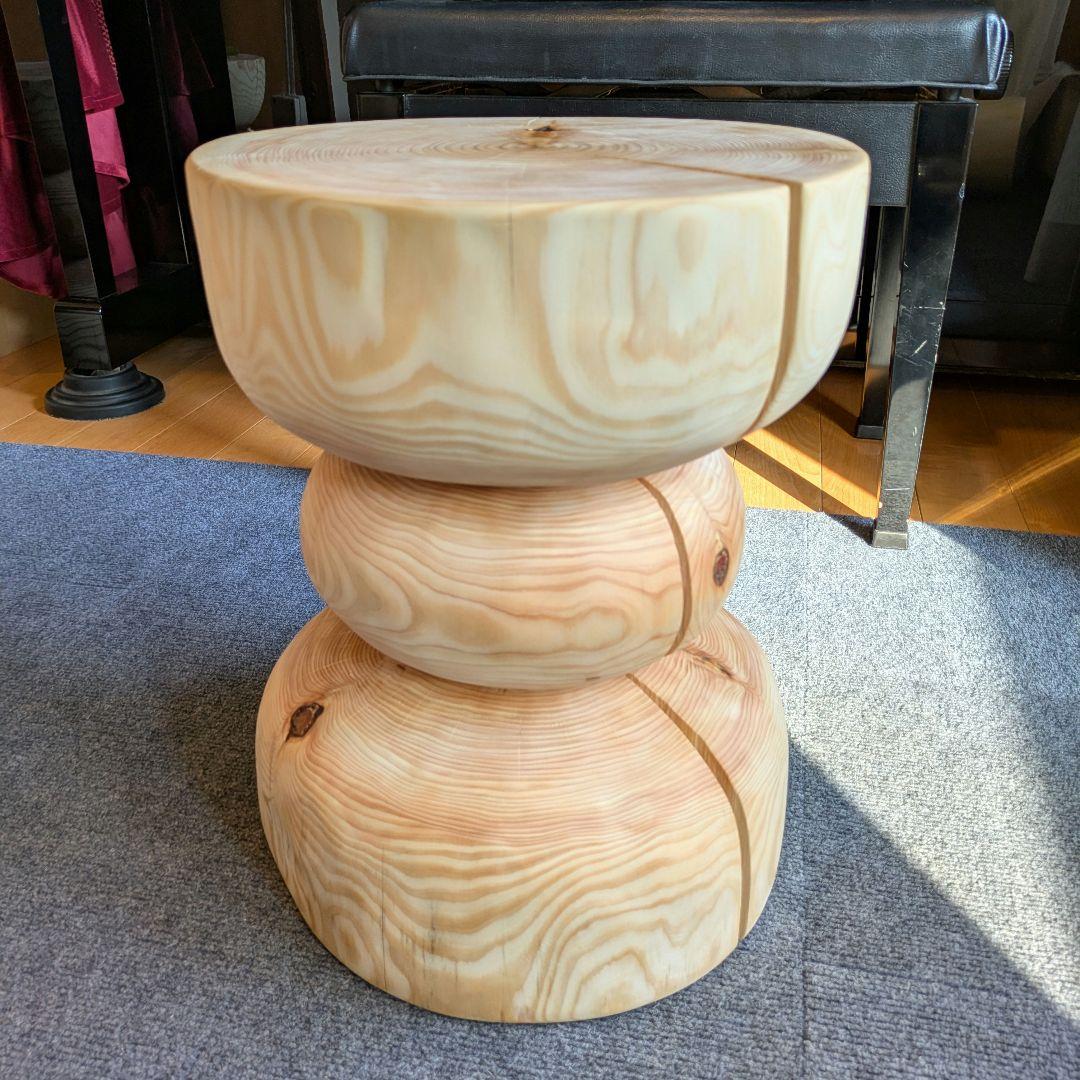 檜　切り株　丸太　椅子　スツール　 テーブル　高さ約41.5㎝