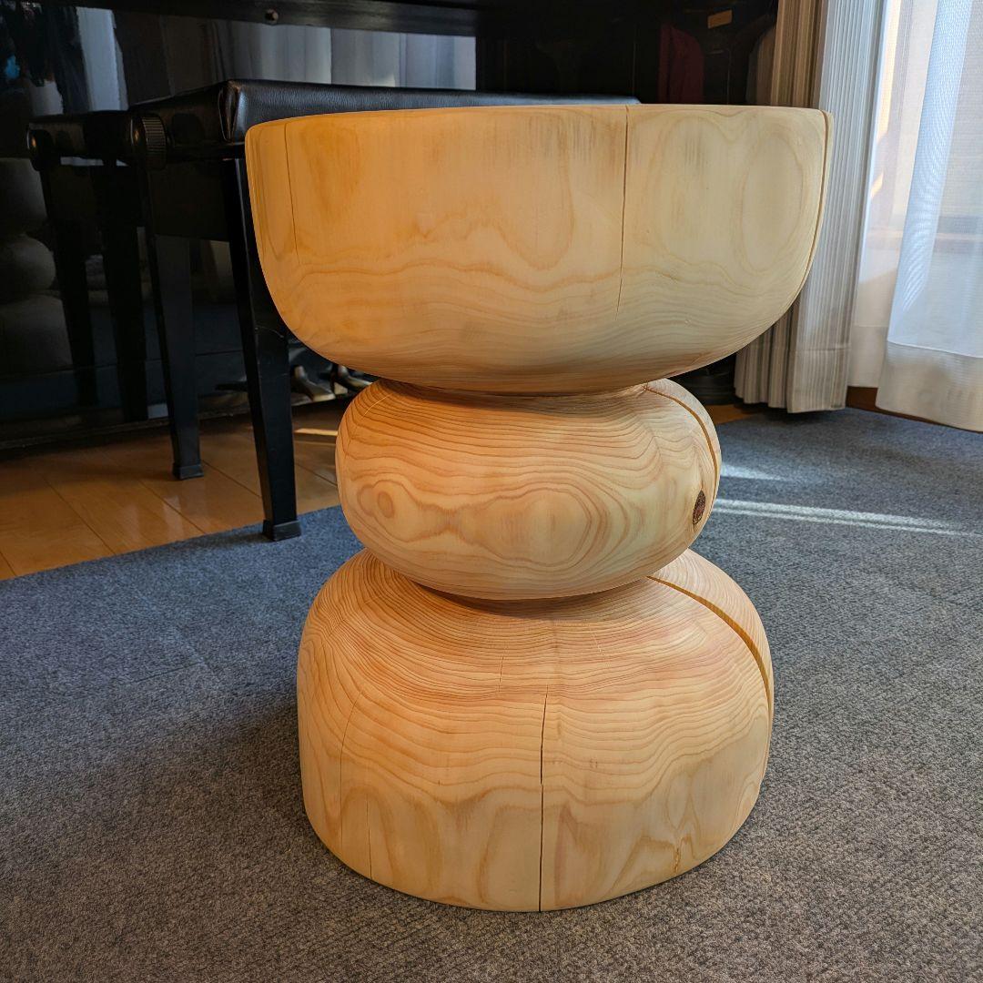 檜　切り株　丸太　椅子　スツール　 テーブル　高さ約41.5㎝