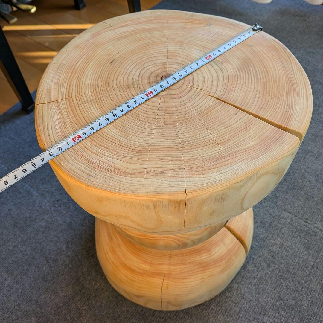 檜　切り株　丸太　椅子　スツール　 テーブル　高さ約41.5㎝
