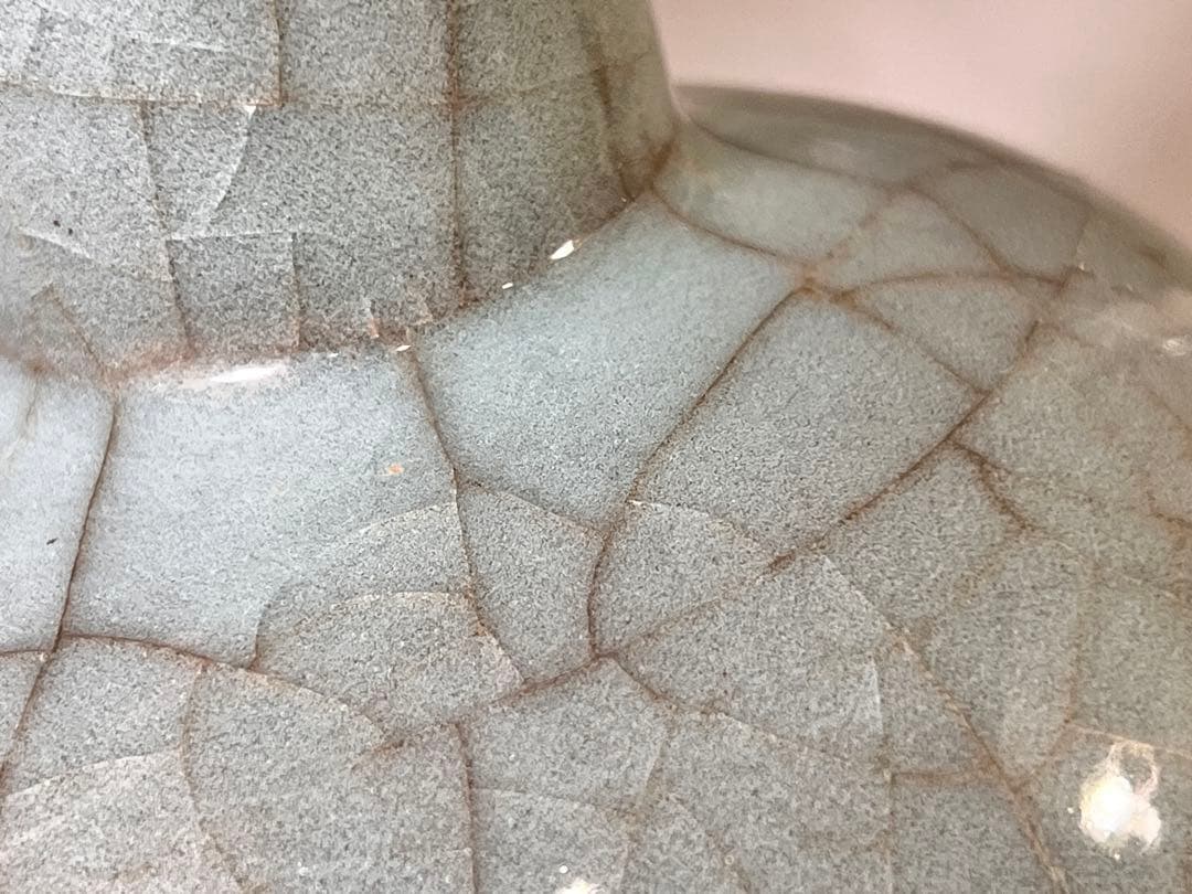 DT647 中国 青磁 管耳 瓶 茶道具伝来