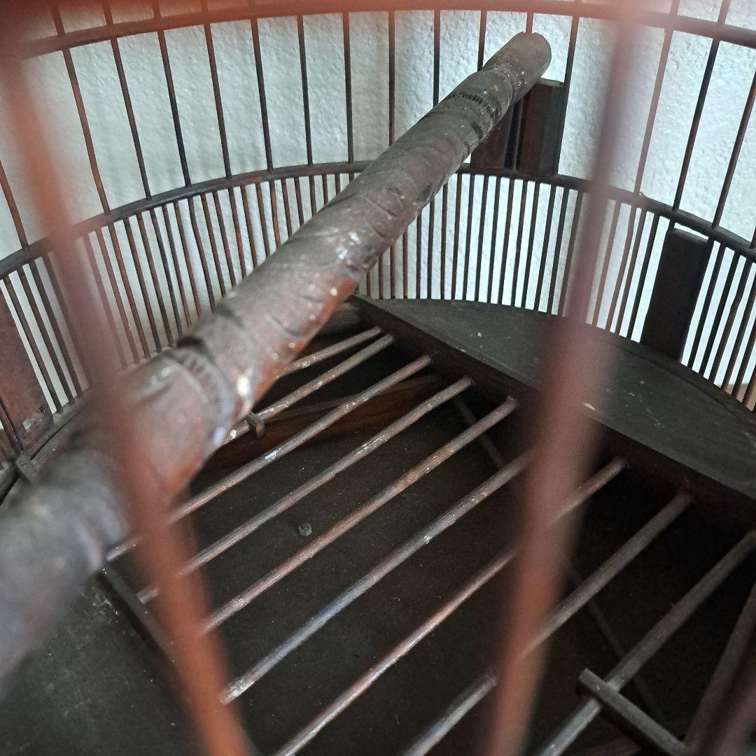 【美品】ヴィンテージ　鳥籠　バードケージ　竹細工　龍と鳳凰