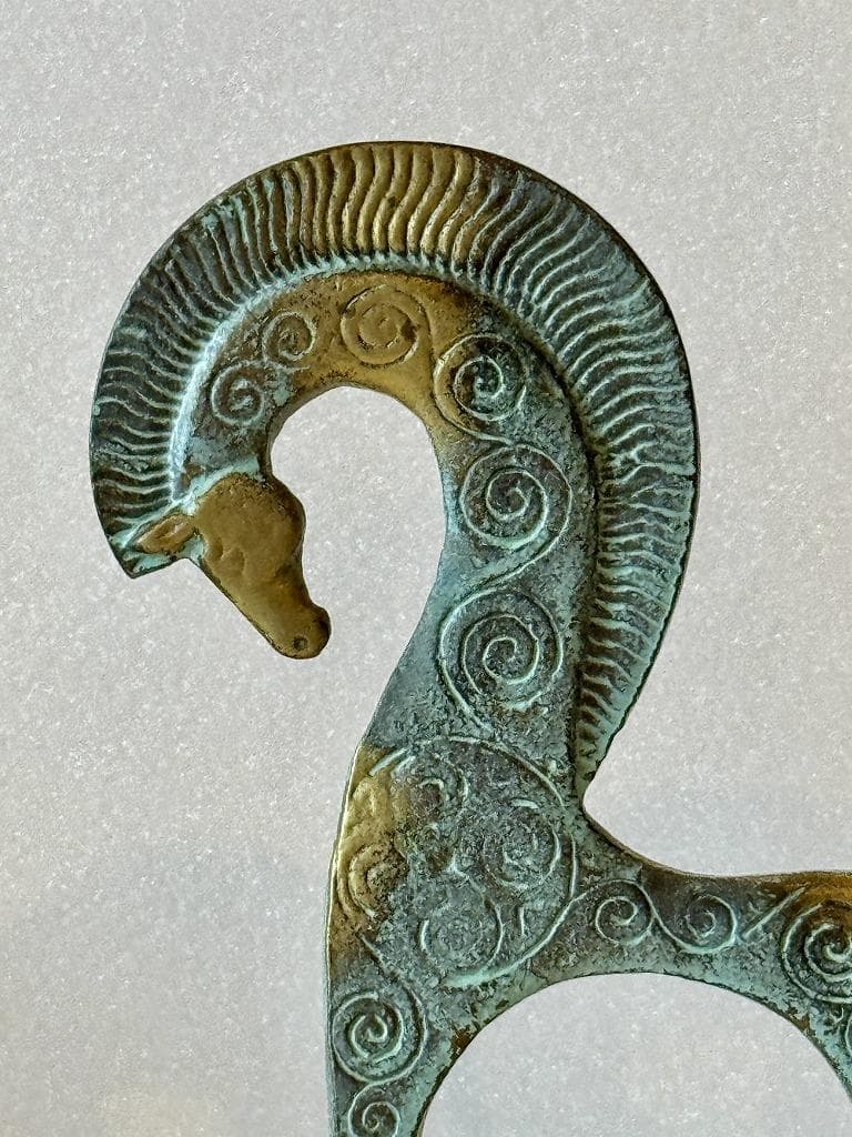 古代ギリシャ　スパルタ　ブロンズ製　馬の像　幾何学時代　レプリカ