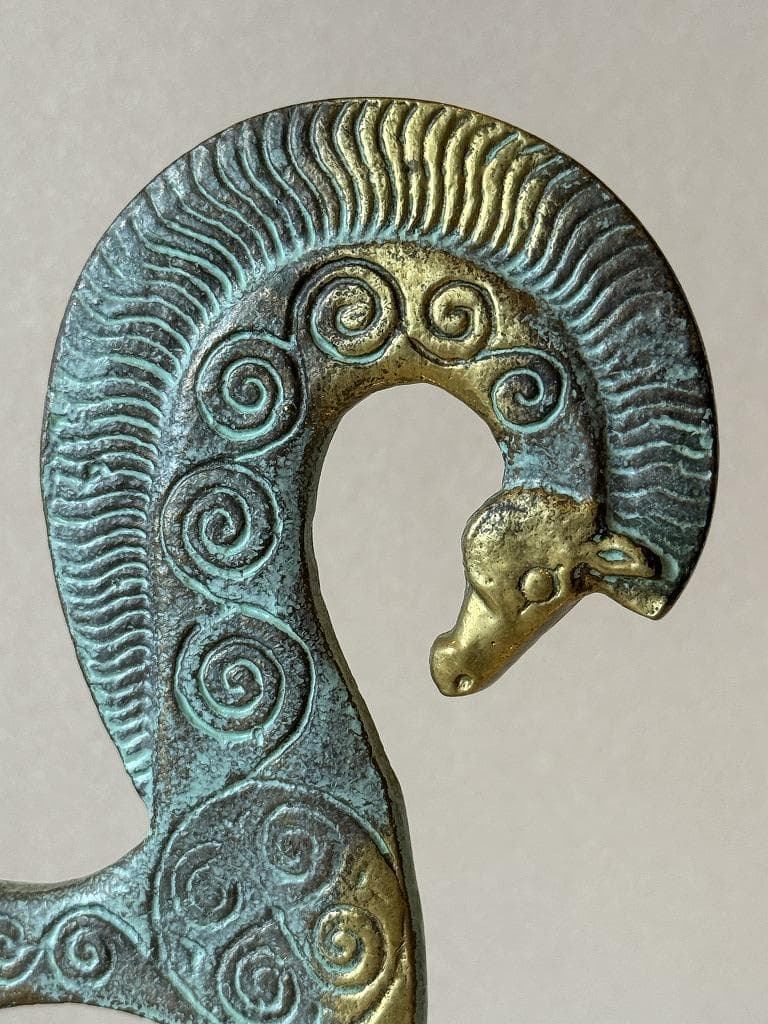古代ギリシャ　スパルタ　ブロンズ製　馬の像　幾何学時代　レプリカ
