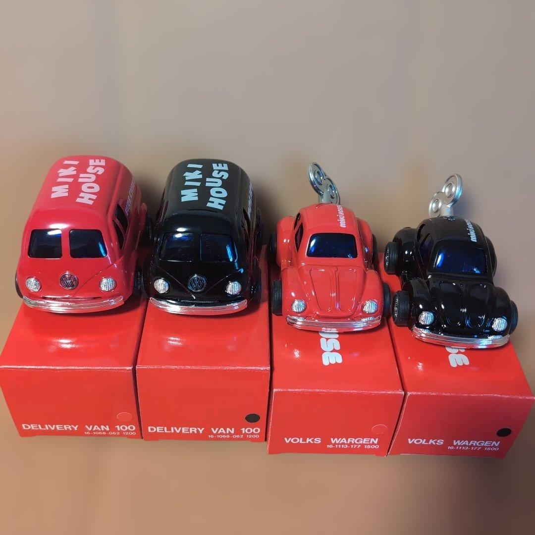 【新品4点セット】ミキハウス デリバリーバン フォルクスワーゲン 赤 黒