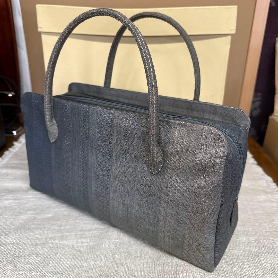 専用商品　未使用　和装用　利休　バッグ　紬　グレー