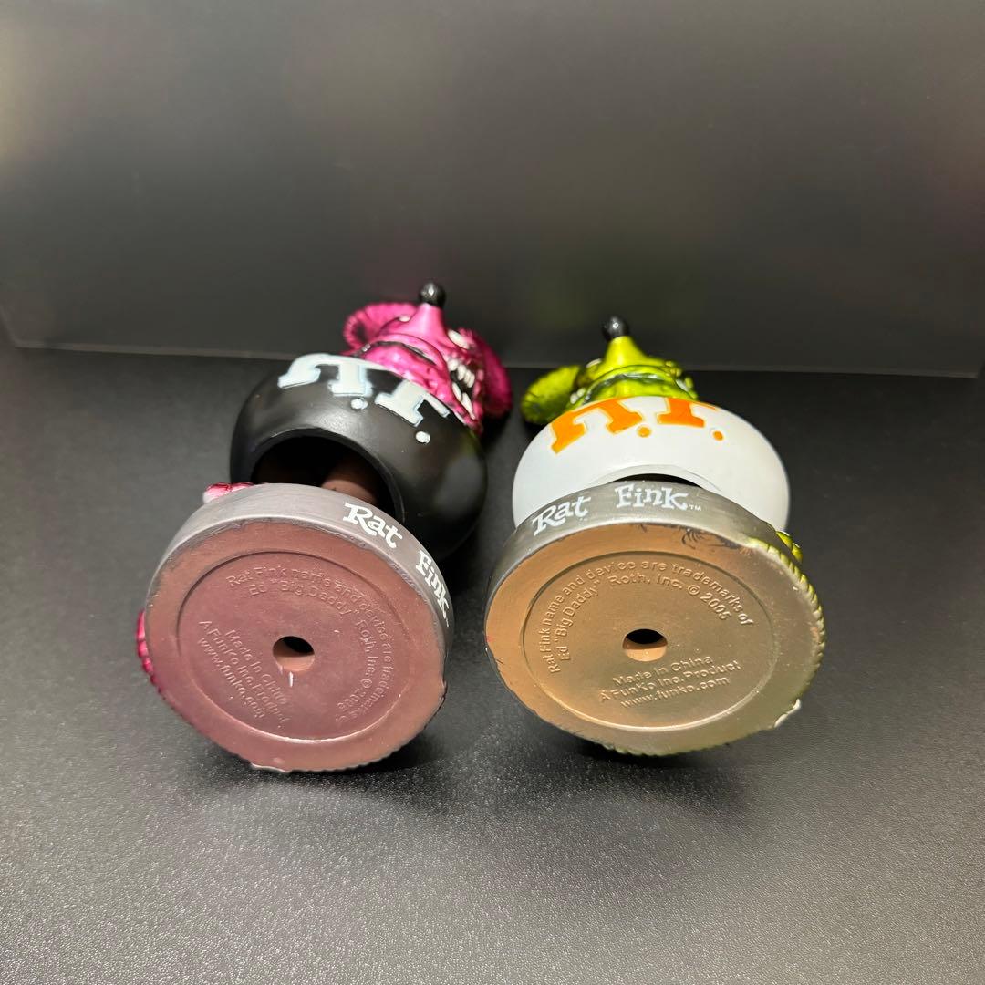 『希少限定1500体』ラットフィンク ボビングヘッド　メタリックグリーン　ピンク