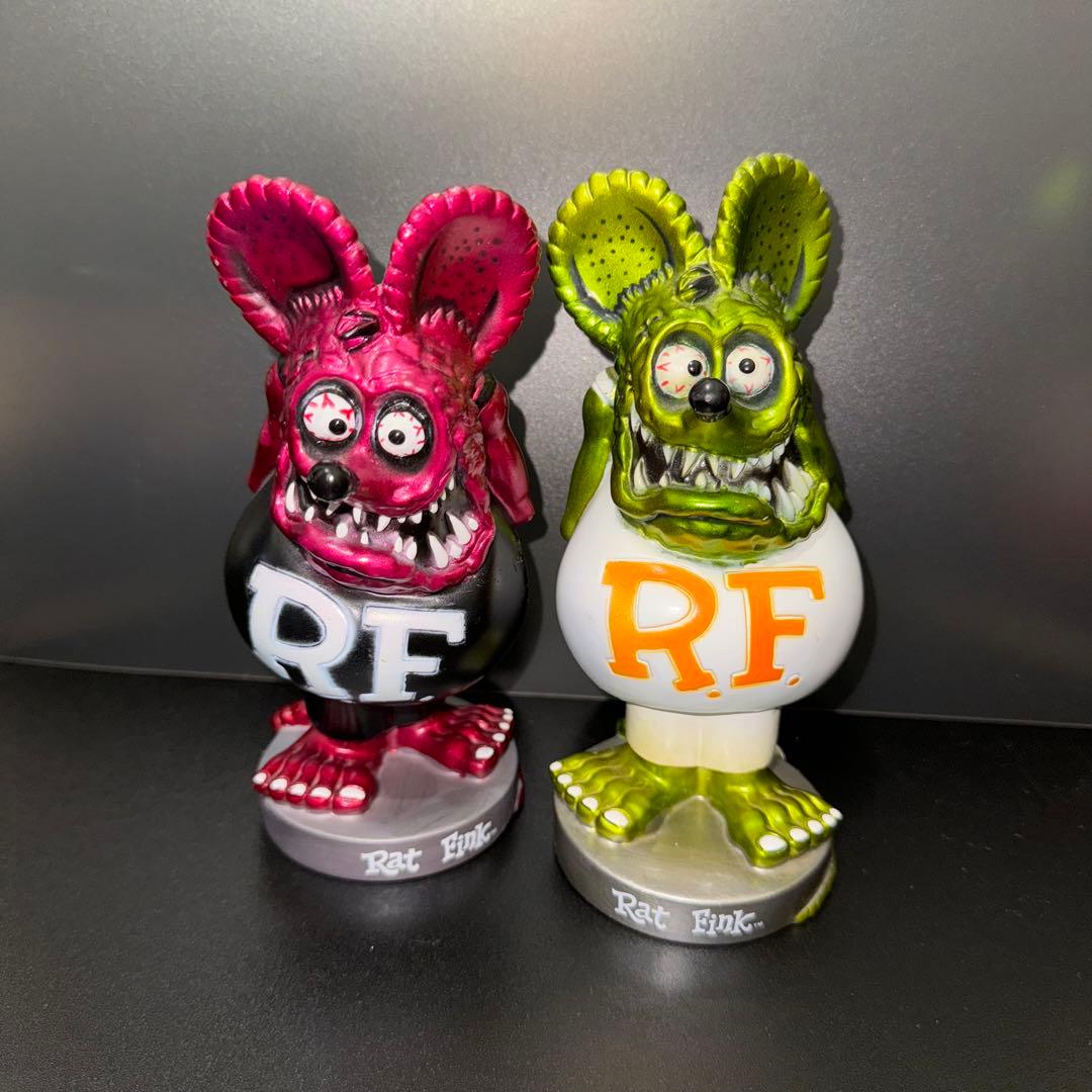 『希少限定1500体』ラットフィンク ボビングヘッド　メタリックグリーン　ピンク